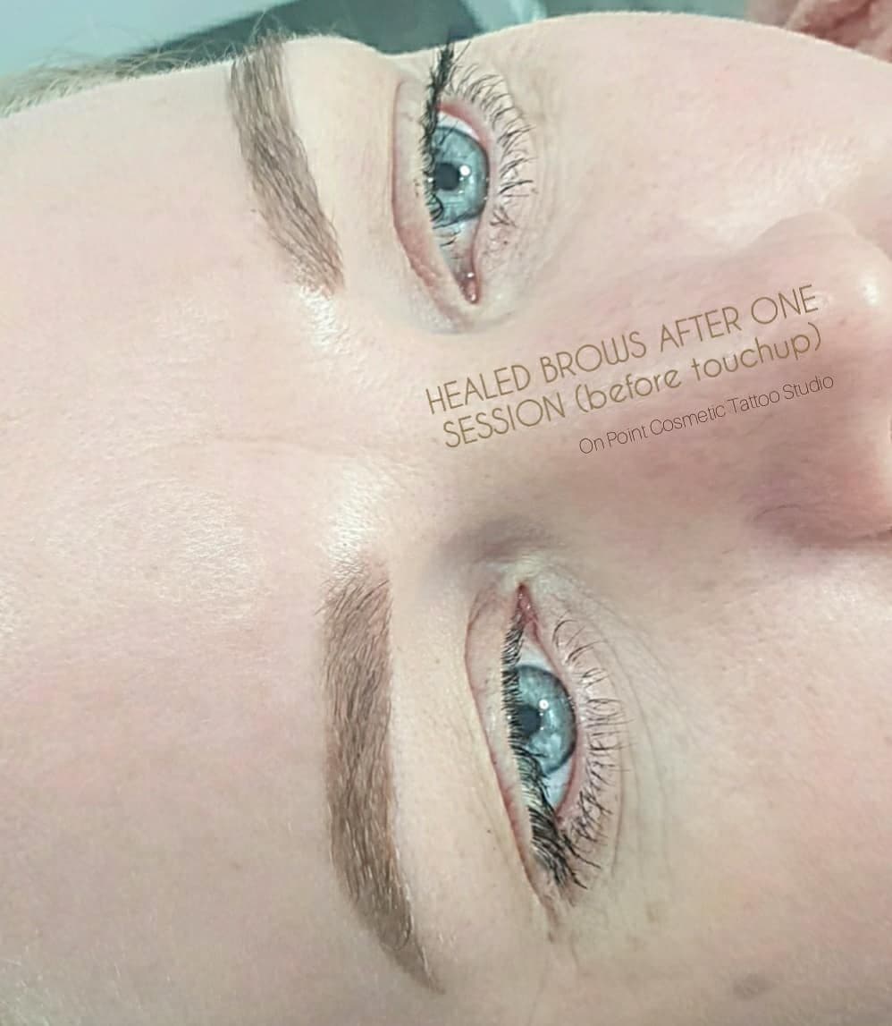 Healed brows after one session, before the touch-up